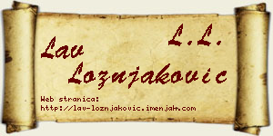 Lav Ložnjaković vizit kartica